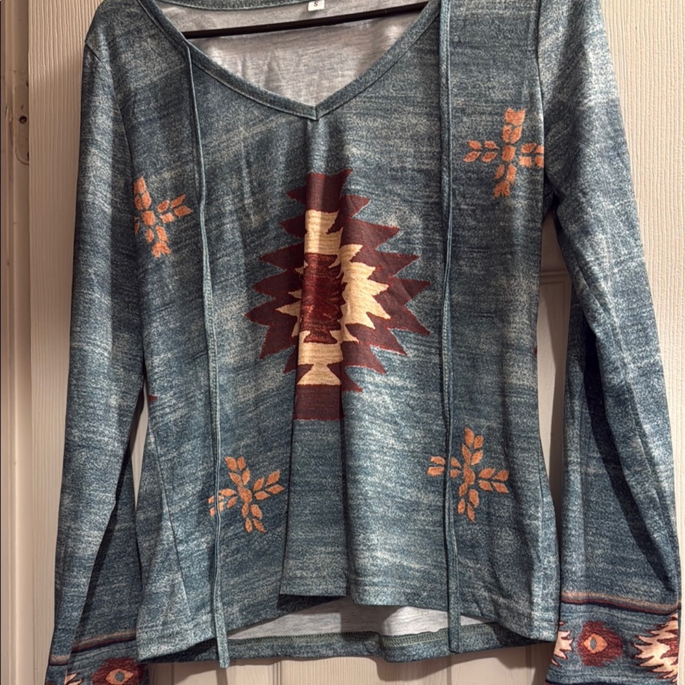 Bohemian Teal and Orange Women's Top